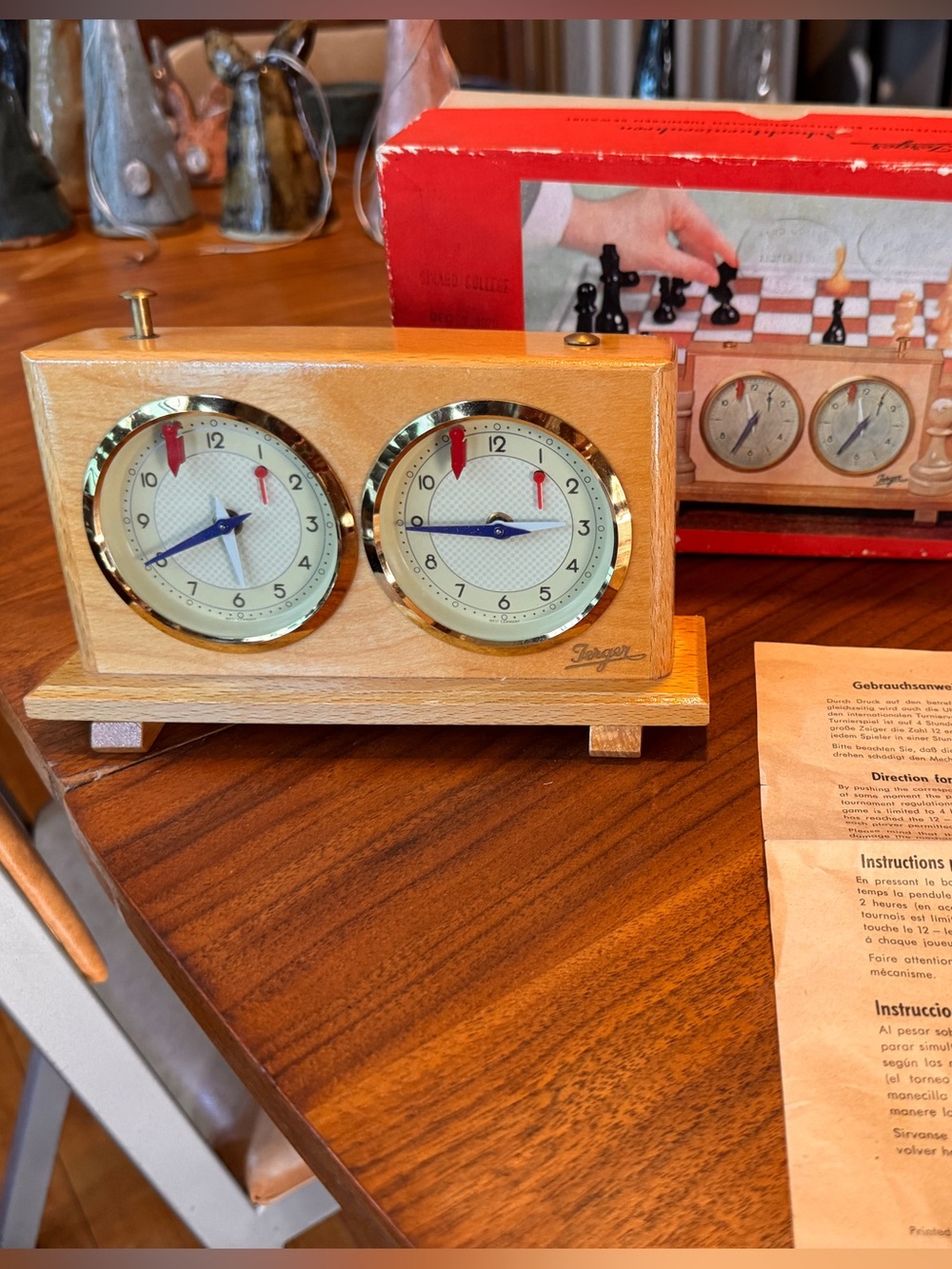 Jerger Vintage Analog Chess Clock Made in Germany Mint Condition 70s
